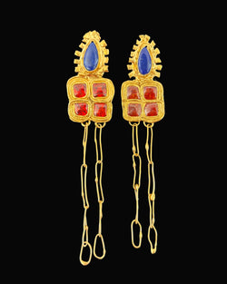 One of a kind Lapis Lazuli Tower Earrings