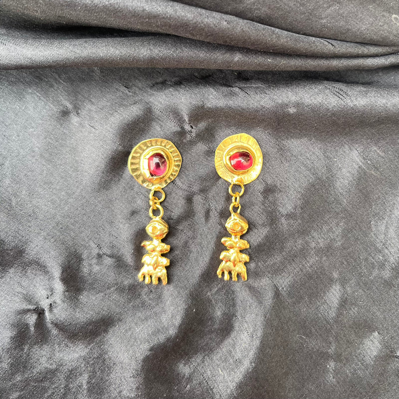 Garnet Ancestor Earrings # 18