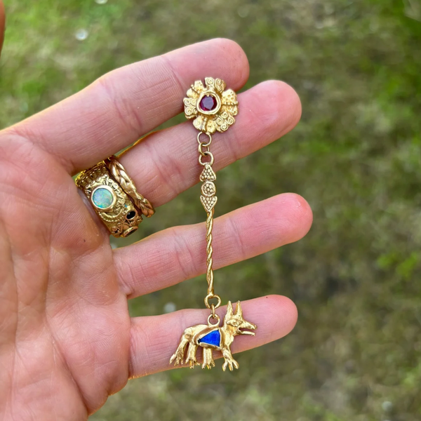 Flower Power Jackal Earring Single