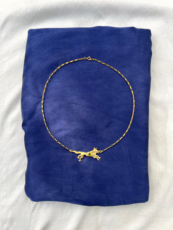 Wild Wolf Talisman Necklace // Tourmaline + Box Chain