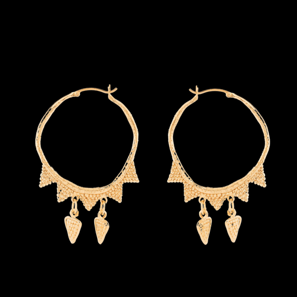 The Memory of The Earth Earrings- Gold Plated Eco Silver Hoops