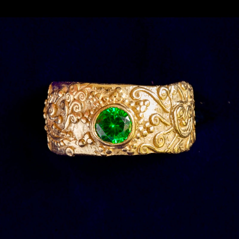 Cosmos Ring SAMPLE // LAB MADE EMERALD // SIZE P