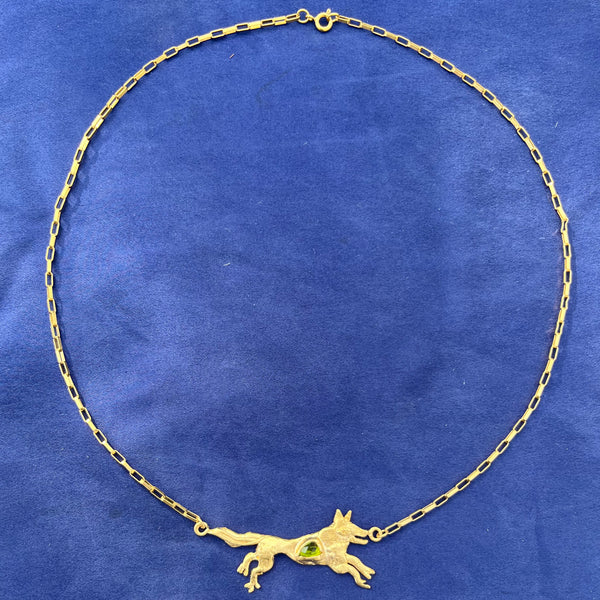 Wild Wolf Talisman Necklace // Tourmaline + Box Chain
