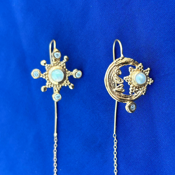 Dangling Moon and Stars Earrings