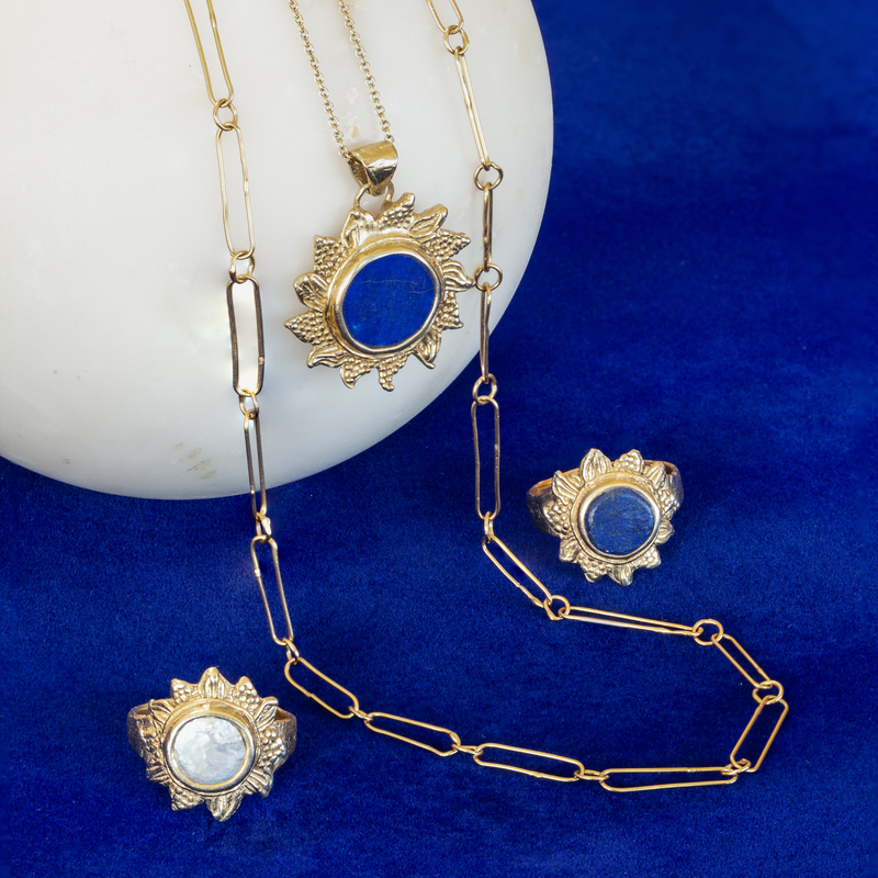 Lapis Lazuli Sun Pendant