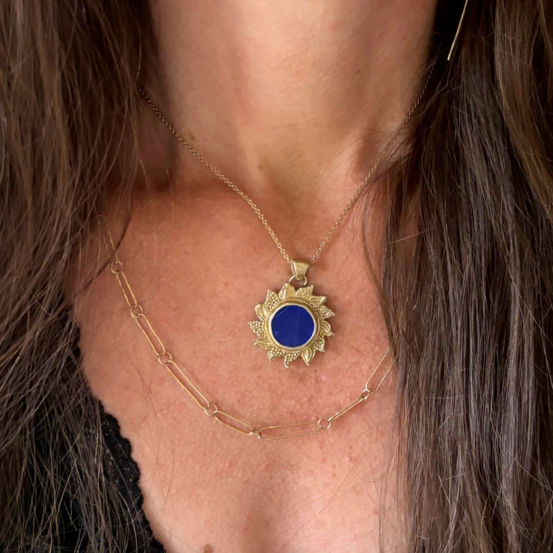 Lapis Lazuli Sun Pendant