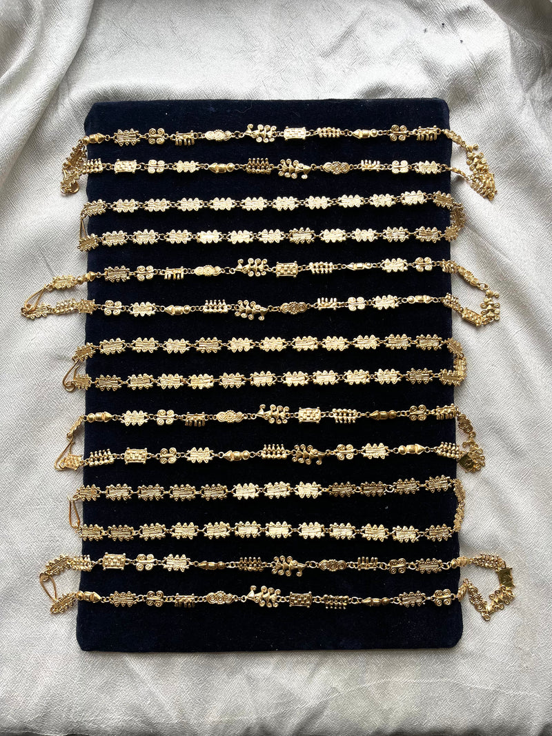 Mountain Reflection Link Chain // Gold Plated Silver