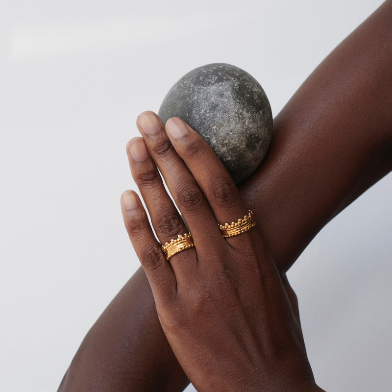 Gold textural talisman jewellery. Loren Lewis cole Jewellery. Bohemian ring, STACKING RING,  alternative bridal band, bohemian gold ring. Meaningful jewellery for powerful women. 