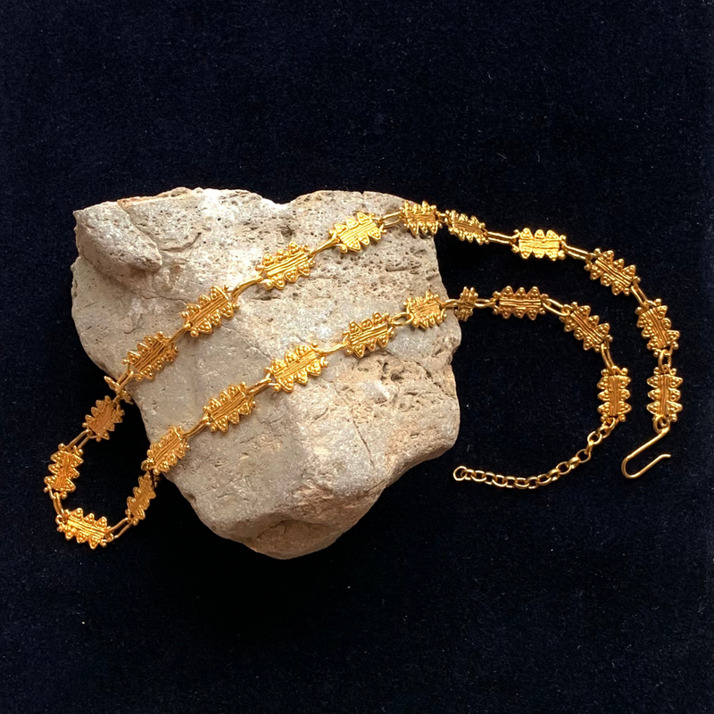 Mountain Reflection Link Chain // Gold Plated Silver