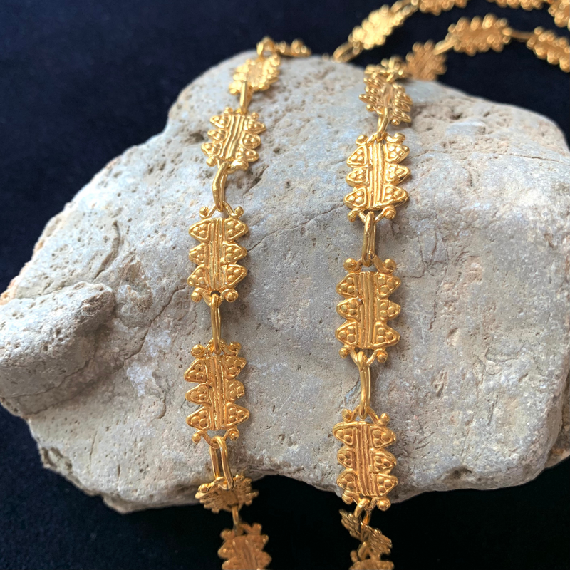 Mountain Reflection Link Chain // Gold Plated Silver