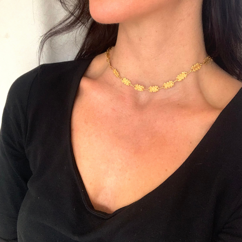 Mountain Reflection Link Chain // Gold Plated Silver
